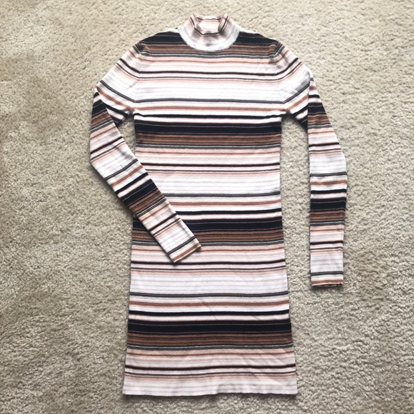 Forever 21 Striped Mock Neck Sweater Dress XS - Picture 4 of 7